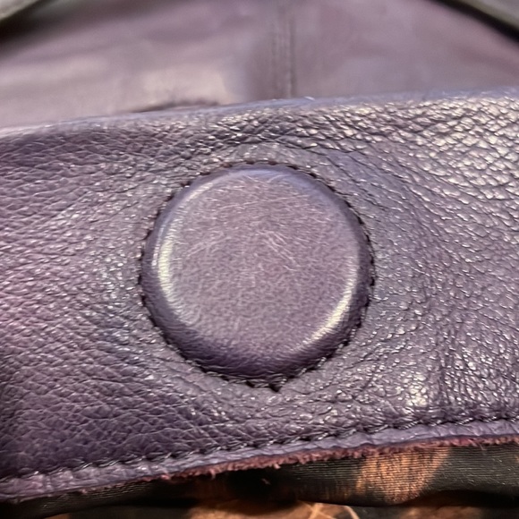 B. Makowsky Quilted Plum Grape Purple Leather Purse - Picture 13 of 14